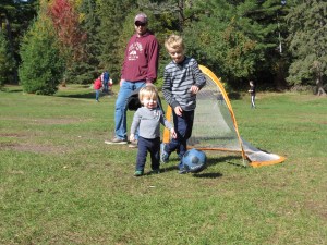 Kennedy boys playing soccer in the Pop Up Park