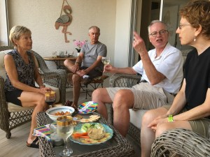 Cocktail hour at Arlene and Steves