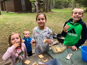 Kennedy kids eat smores