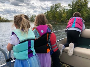 Kids cruising on Pontoon