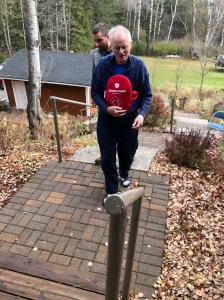 Rich arriving home from the hospital