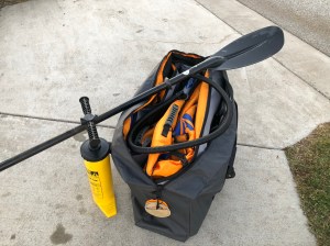 Kayak folded in case