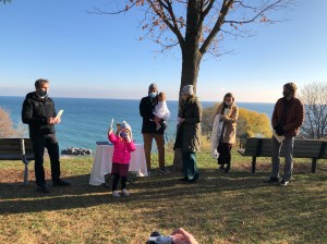 Maren with baptismal candle