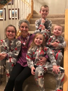 Kennedy kids with Grammy in Jammies
