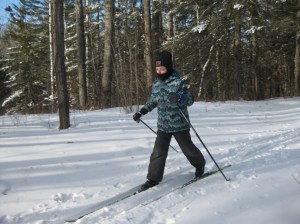 Ben skiing for the first time
